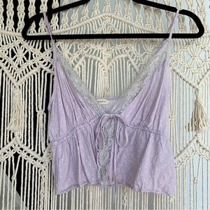 LA Hearts Tie Front Crop Top Size S